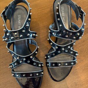 NWOT (Other) Stuart Weitzman Patent Leather Strappy Studded Heels. Size 8